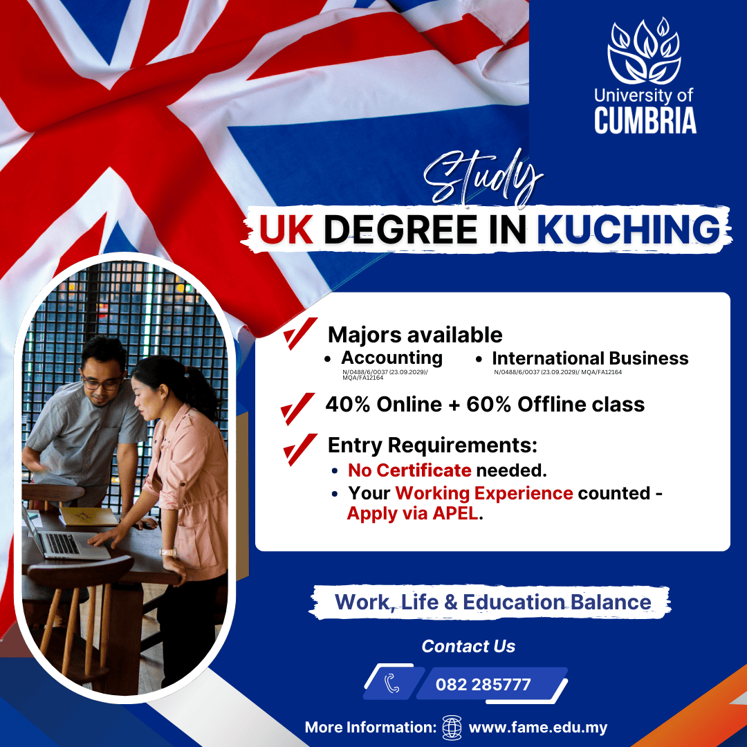 fame, education, kuching, degree, parttime