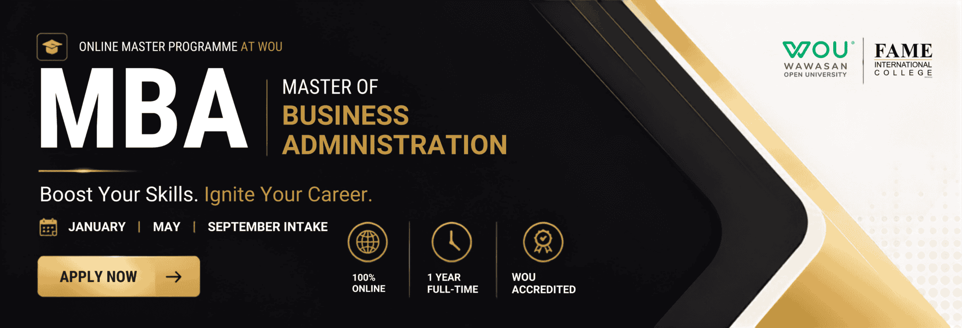 fame, wou, wawasan open univerisity, master, mba, master in business administration, business administration, fame international college, kuching, education